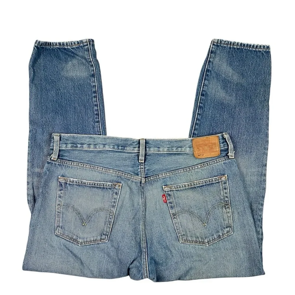 Levis 501 CT Mens Jeans 34x27** Blue Denim Tapered Workwear Utility Distressed